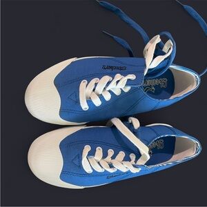 Skechers Kids' Blue and White Lace-Up Sneakers
